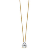 14k 3 1/2 carat Lab Grown Diamond VS+ F+ Pear Complete 18 inch Four Prong Pendant Necklace